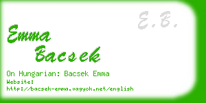 emma bacsek business card